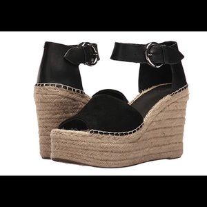 Leather and Suede open toe espadrille